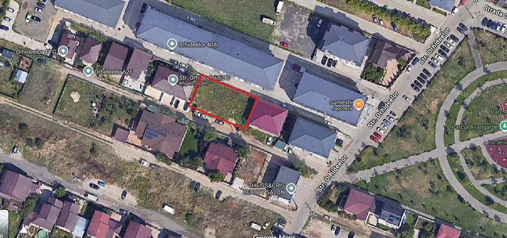 Teren Intravilan 718 mp, deschidere 29,58 m   Chiajna, Str. Orhideelor 44