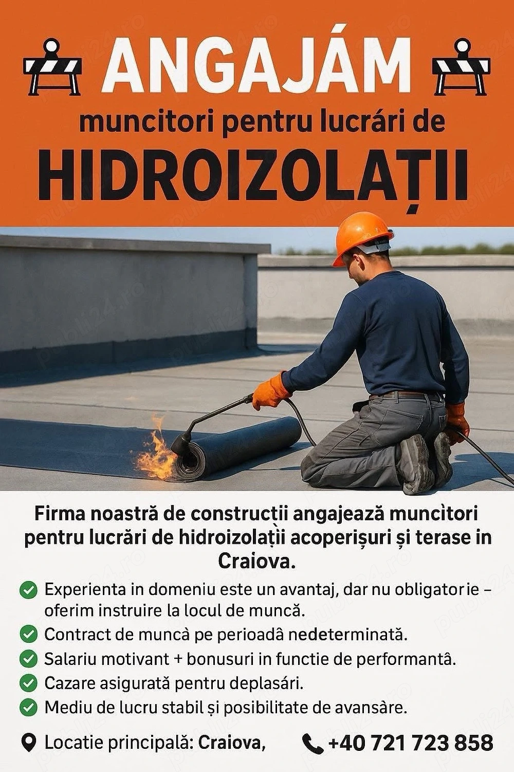 Hidroizolații   angajăm hidroizolator bituminoase & PVC