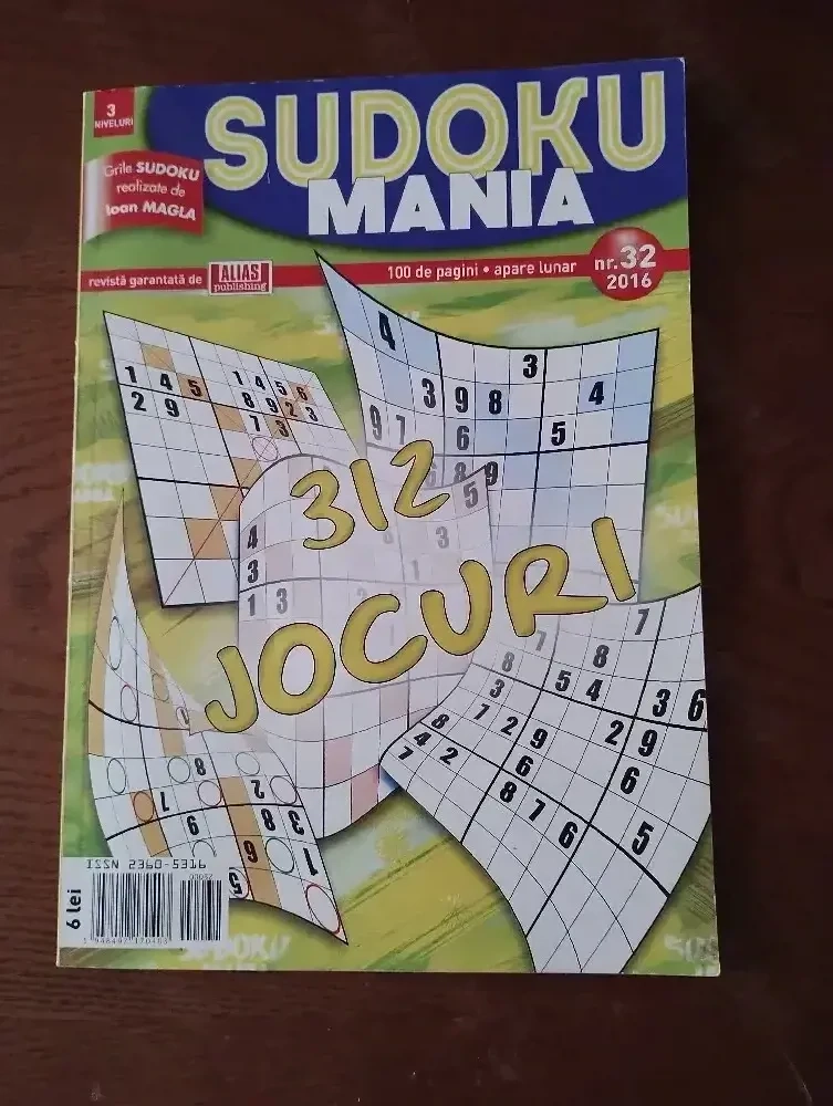 268. Revista Sudoku, 2016, necompletata