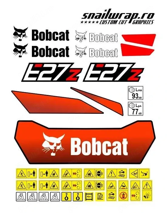 Stickere autocolante Bobcat E26 E27 E25 E32 E35 E19 E17 E20 E55 E50z