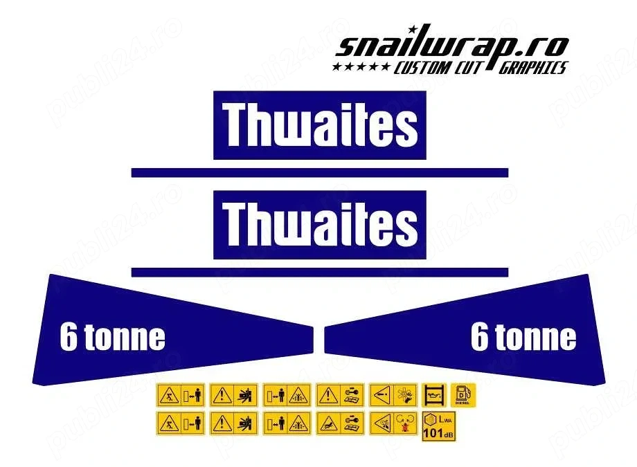 Stickere autocolante Dumper Thwaites 3T 6T 7T 9T Terex Benford Barford