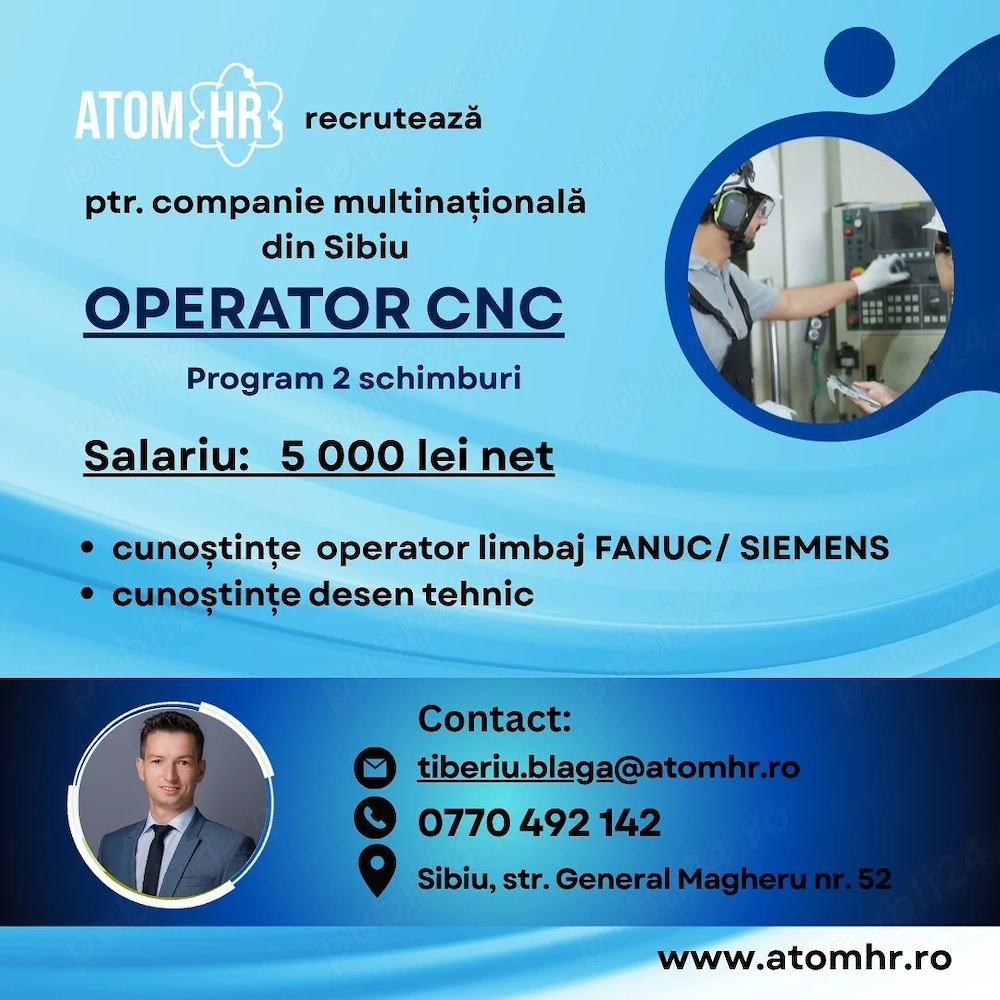 Angajăm Operator CNC experimentat!