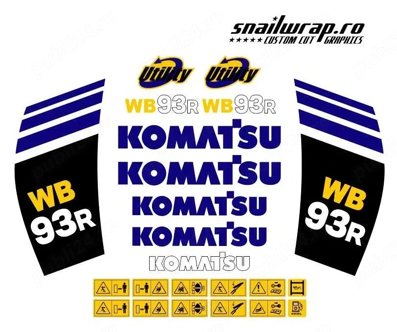 Stickere autocolante Komatsu WB93R-S WB97R-S WB98A PC210-240-290 LC