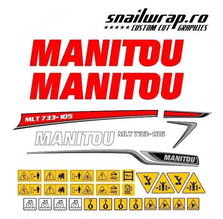 Stickere autocolante Manitou Wacker Neuson New Holland Bomag Hamm