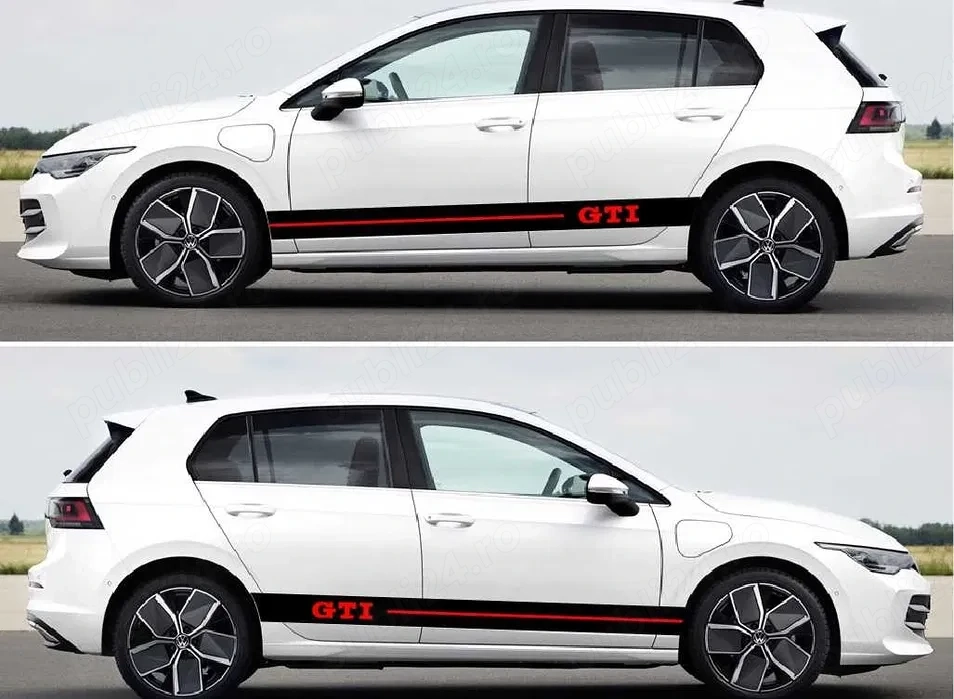 Stickere autocolante tuning dungi sport VW GOLF GTI - R LINE, Skoda VRS, VW POLO Passat CC R Line