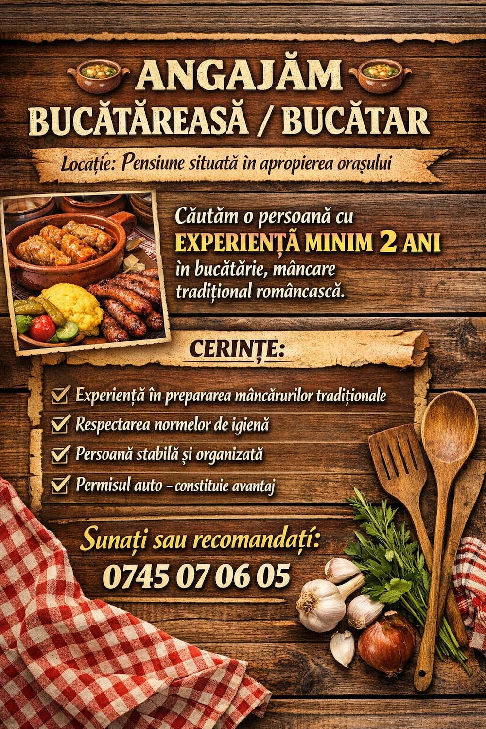 Bucatareasa  bucatar cu experienta