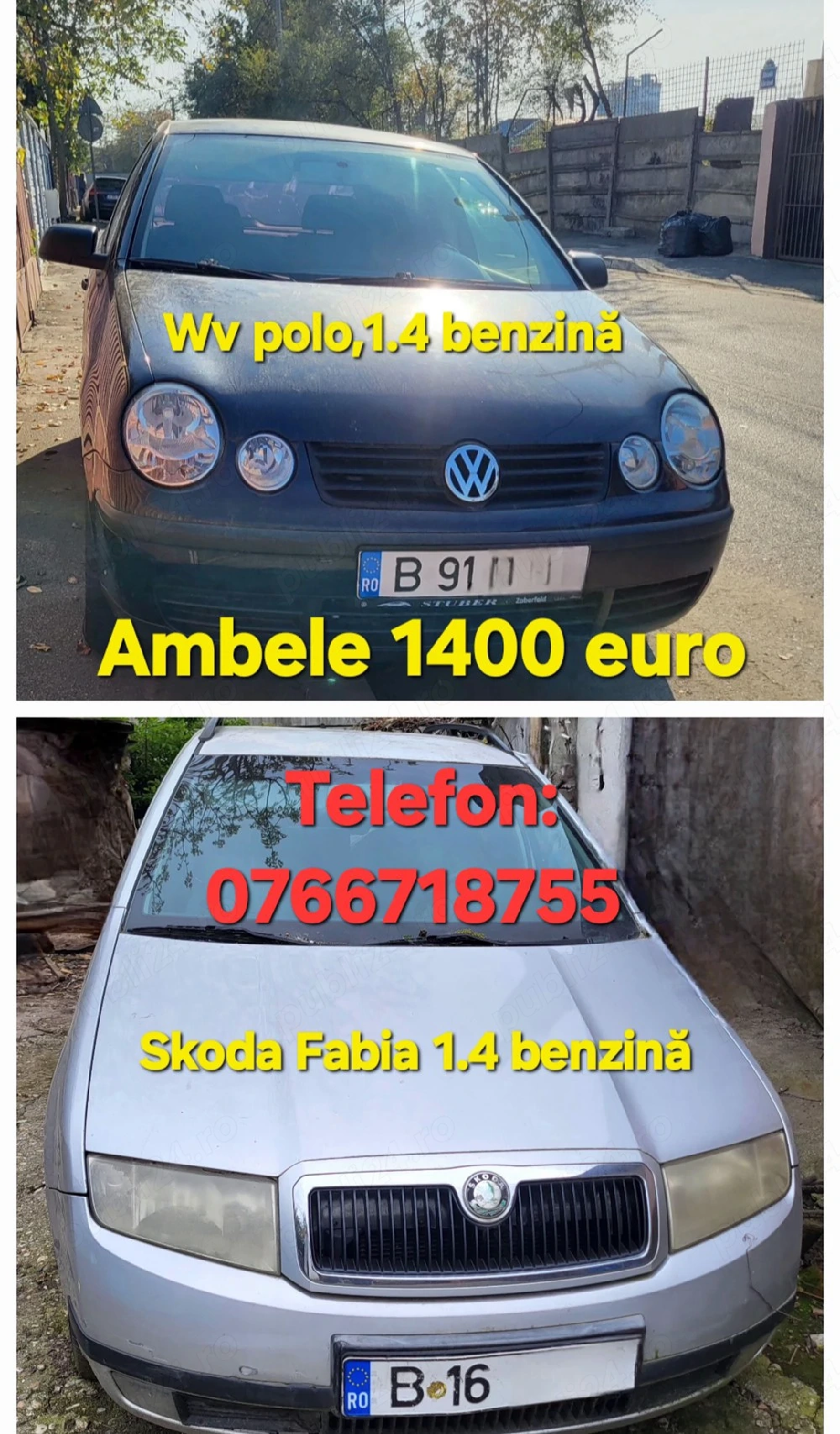 Volkswagen Polo și Skoda Fabia ambele 1400E