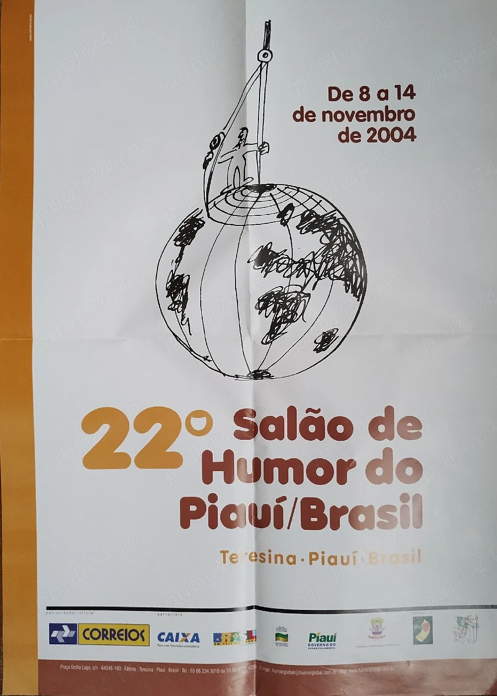 273. Poster afiș de caricatura, 63 cm x 46 cm