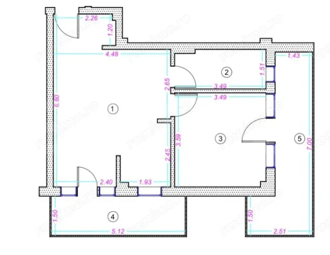 Apartament 2 camere, 44 mp, finisat, zona Donath