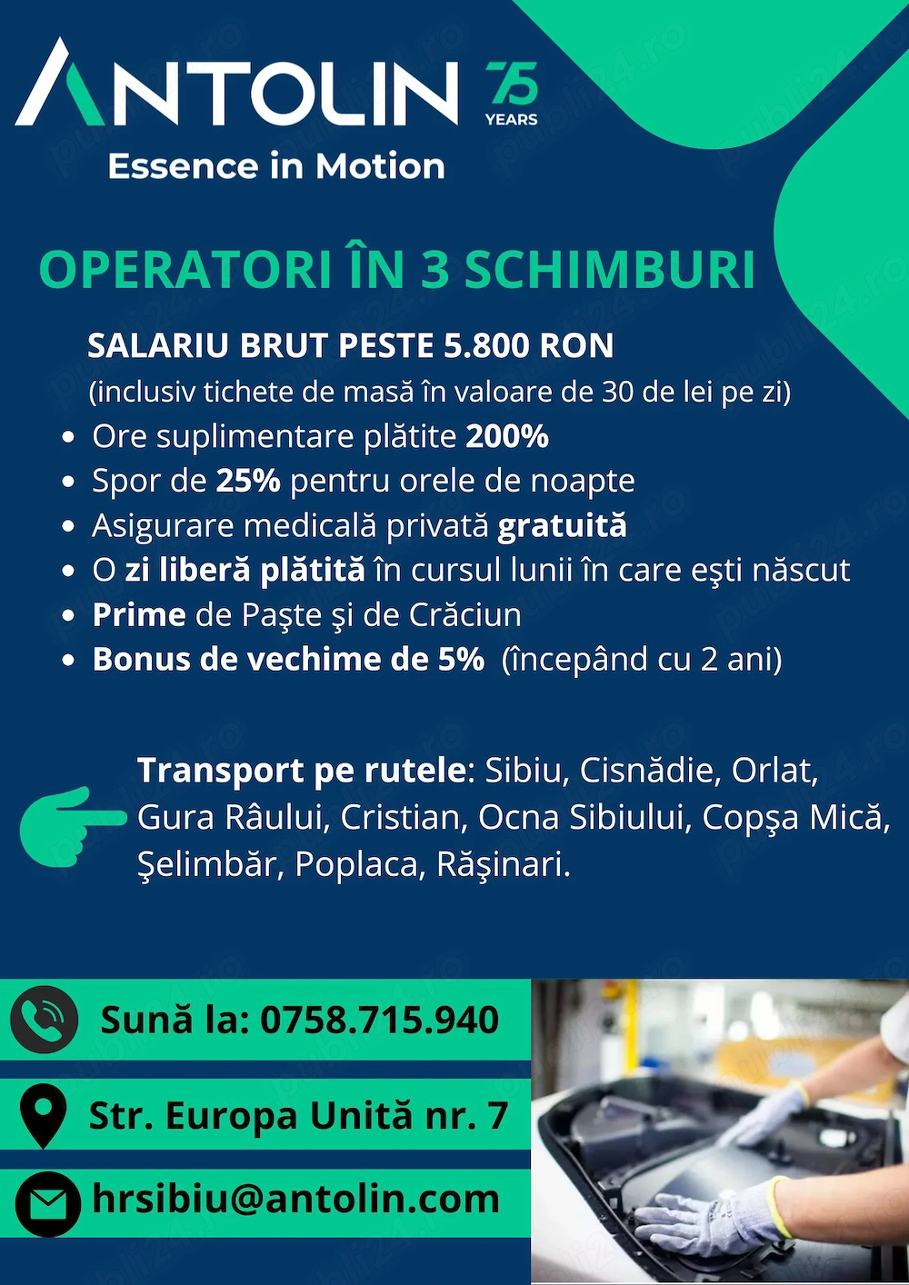 Operator productie - 3 schimburi