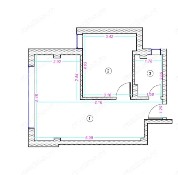 Apartament 2 camere, 45 mp, finisat, zona Donath