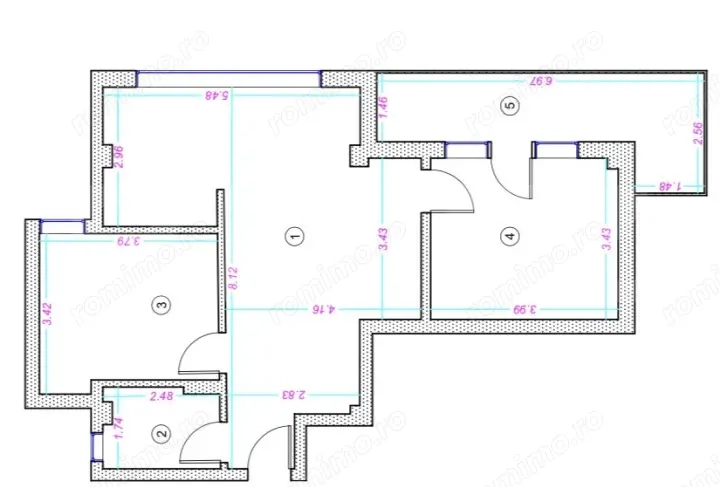 Apartament 3 camere, 63mp, finisat, zona Donath