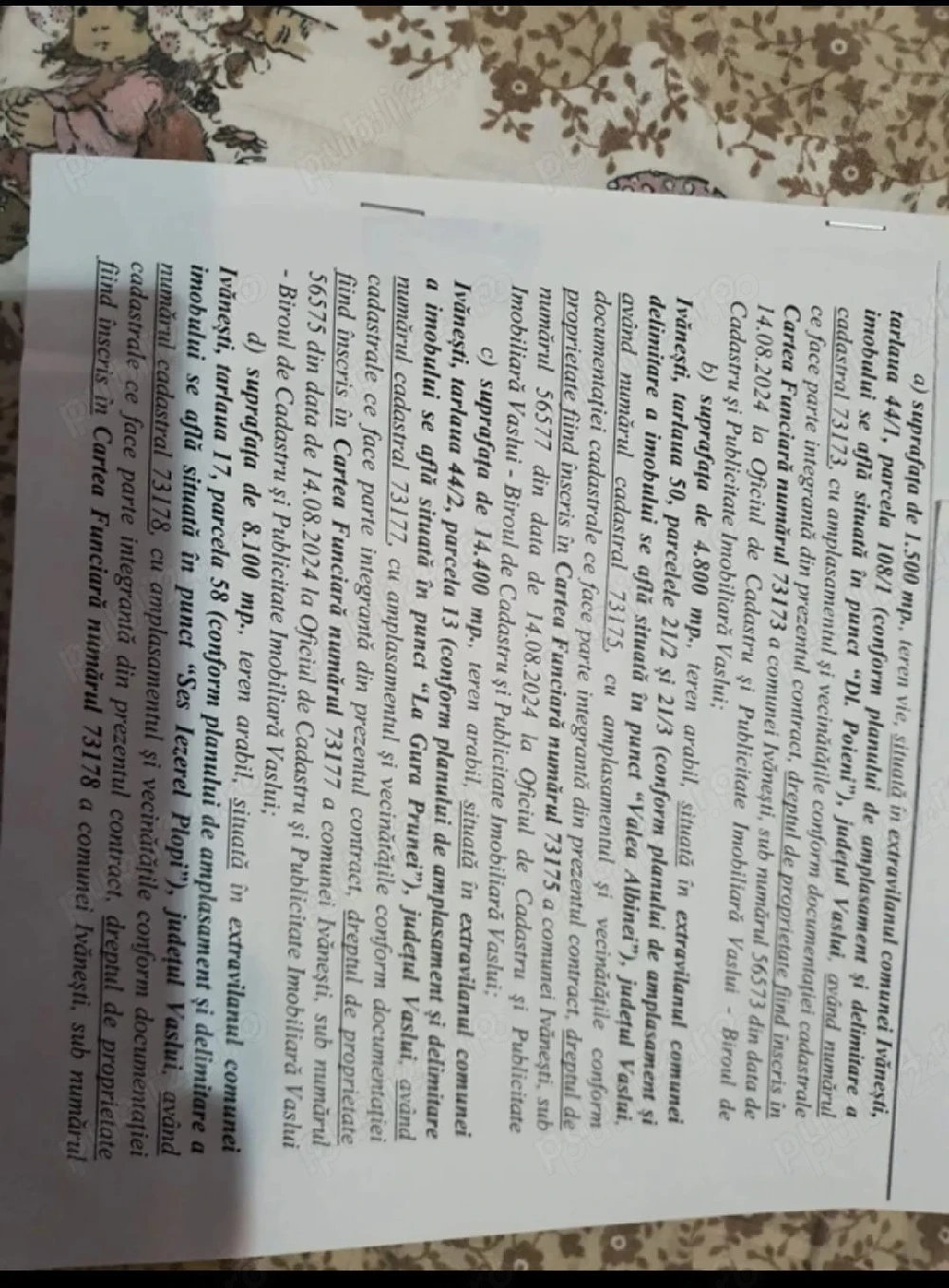 Teren agricol Ivănești, Vaslui 