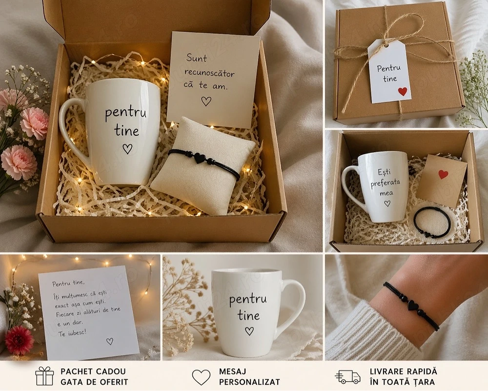 Set cadou, ideal pentru a surprinde persoana dragă.