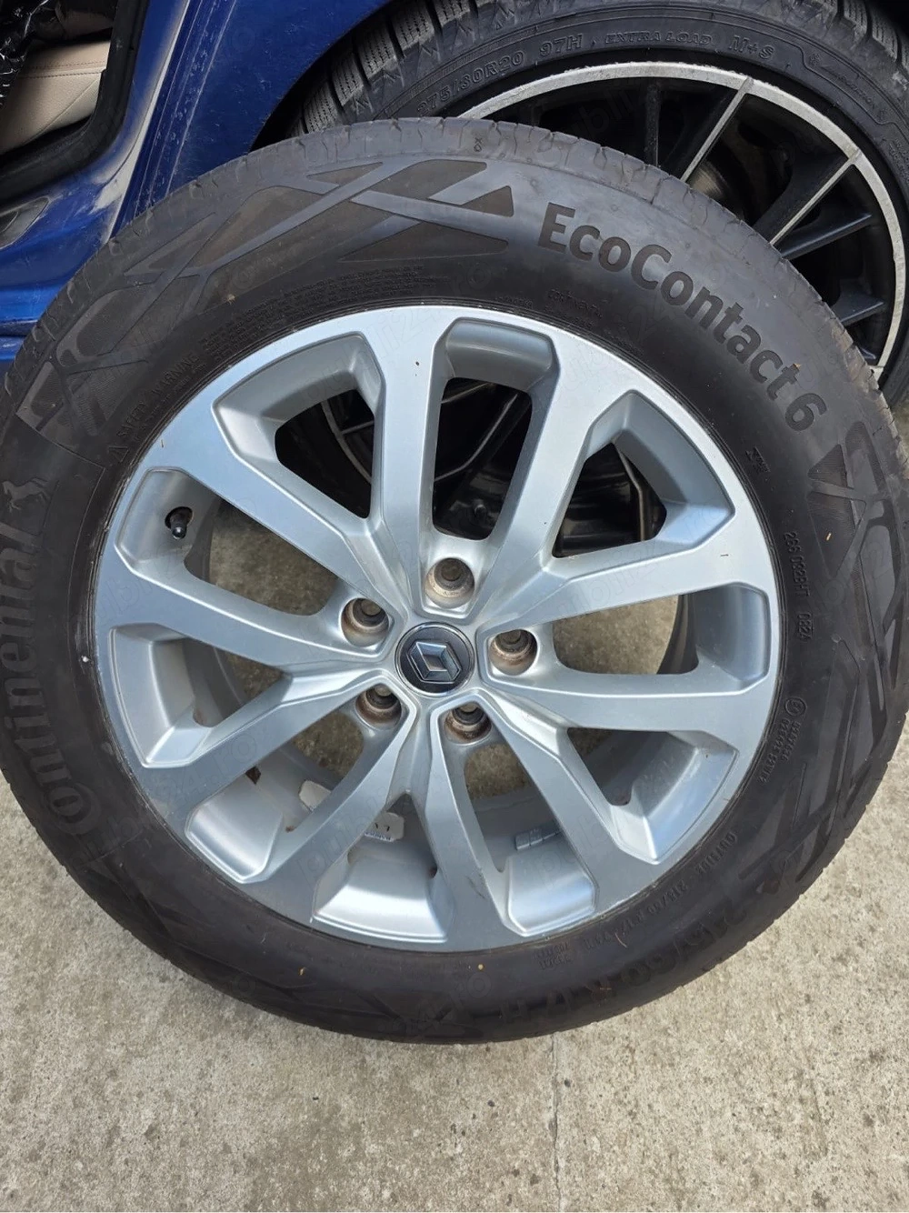 Vând set 4 jante aliaj 17 inch originale Renault, echipate cu anvelope Continental EcoContact 6