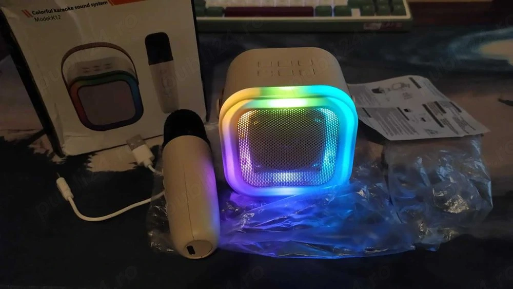 Set Boxa Karaoke 5W cu Lumina RGB Microfon fara Fir