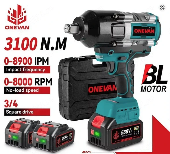 Bormasina ONEVAN 3100N.M Brushless Impact 3/4 inch