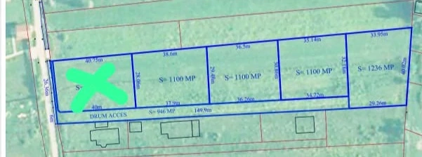Vând 4 parcele de teren intravilan in Coltău,pe strada Magnoliei,de 11 Ari și unul de 12.43