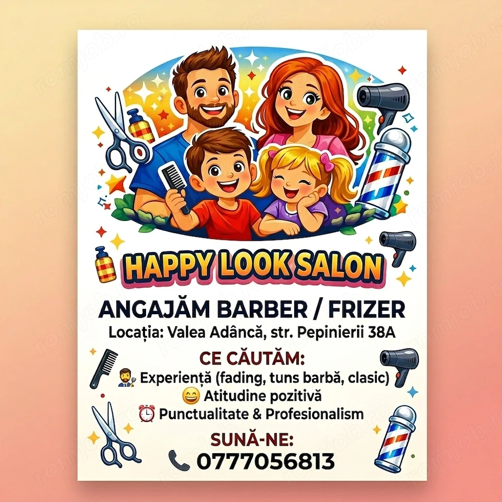Alătură-te echipei Happy Look Salon!