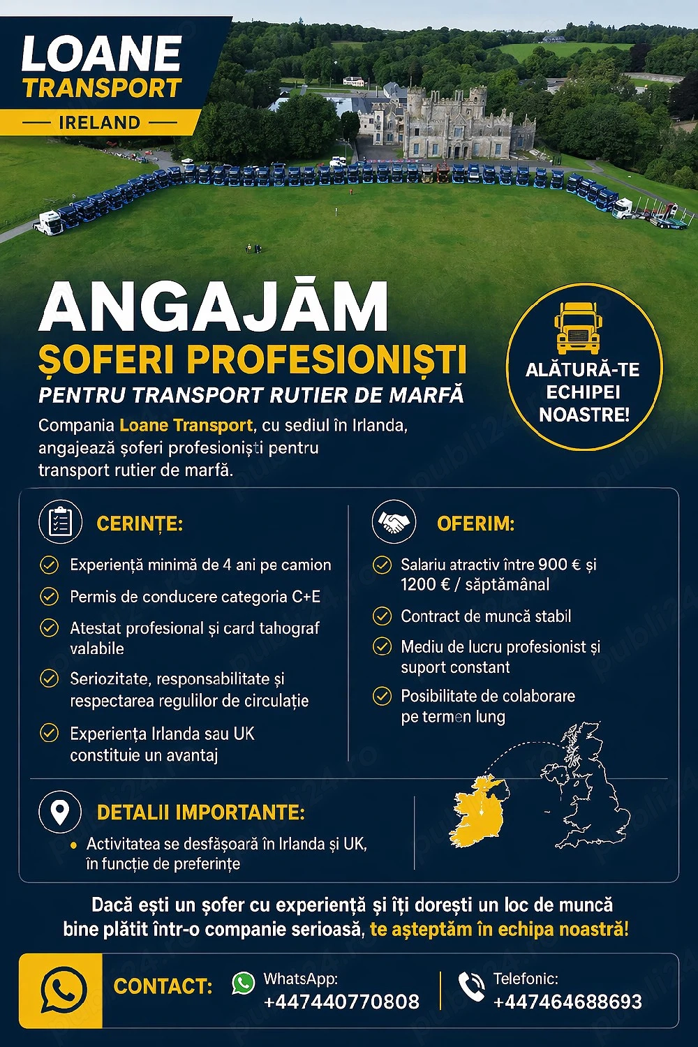 Angajari șoferi profesioniști Irlanda 