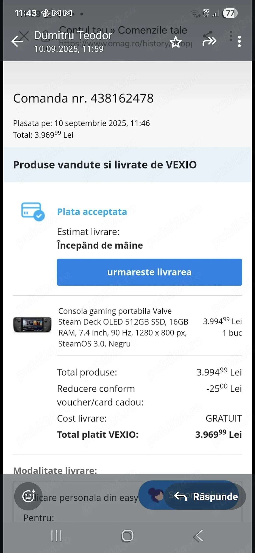 2600 lei! Husa originala, încărcător original,husa protectie silicon,prot display încă in garan