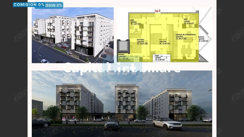 Apartament de vanzare, 3 camere, 86 mpc, etaj 1, comision 0%
