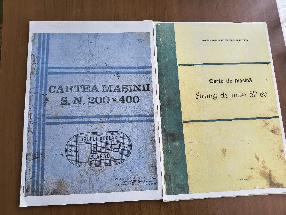 Cărți tehnice strung sp 80,sp 400,Mn80,freză