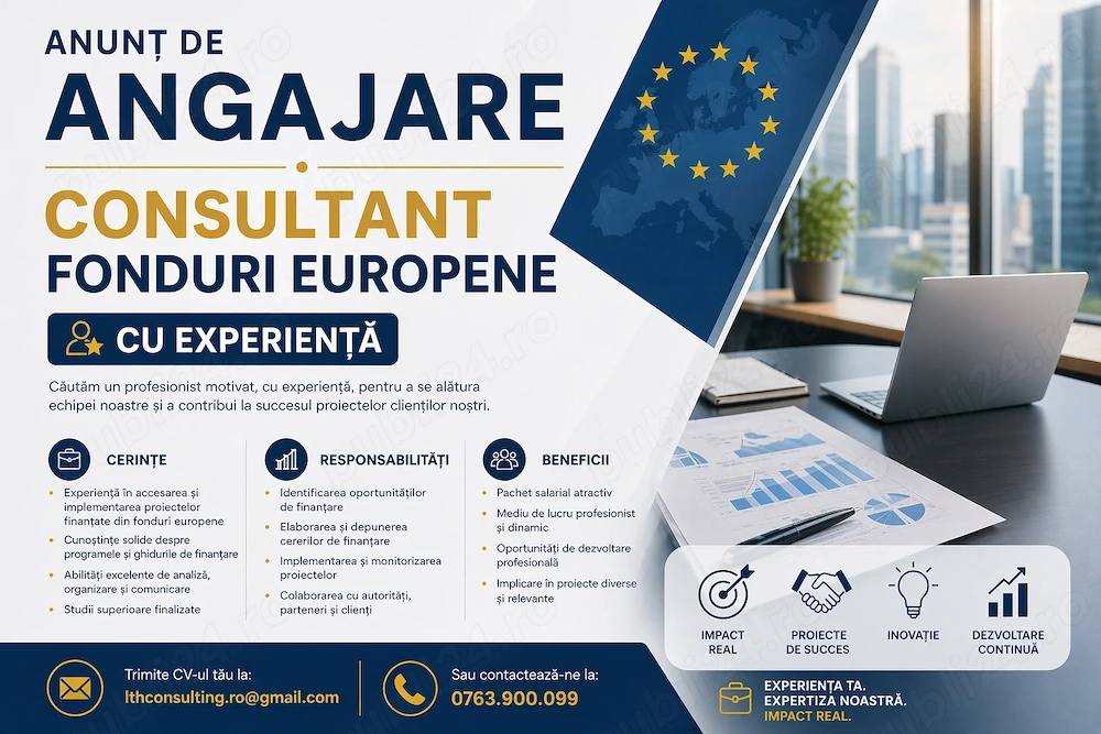 Angajam consultant fonduri europene 