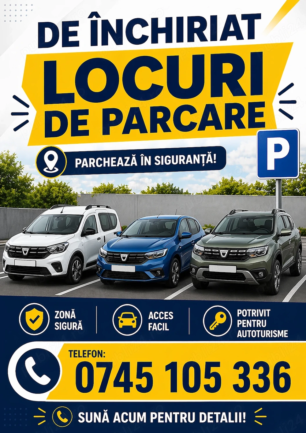 Inchiriez loc de parcare , zona Parcul Teilor