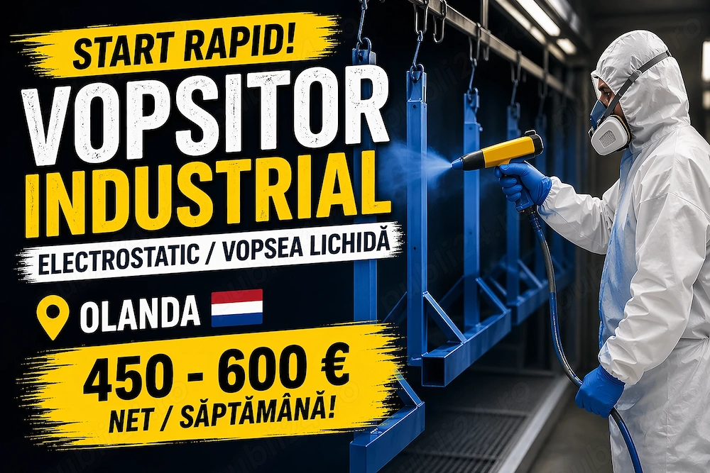 Vopsitor industrial Olanda   450-600  Net saptamana
