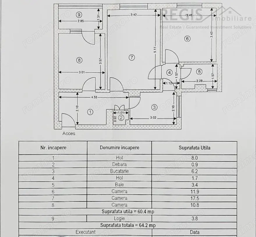 Apartament 3 camere luminos cu boxa Calea Bucuresti