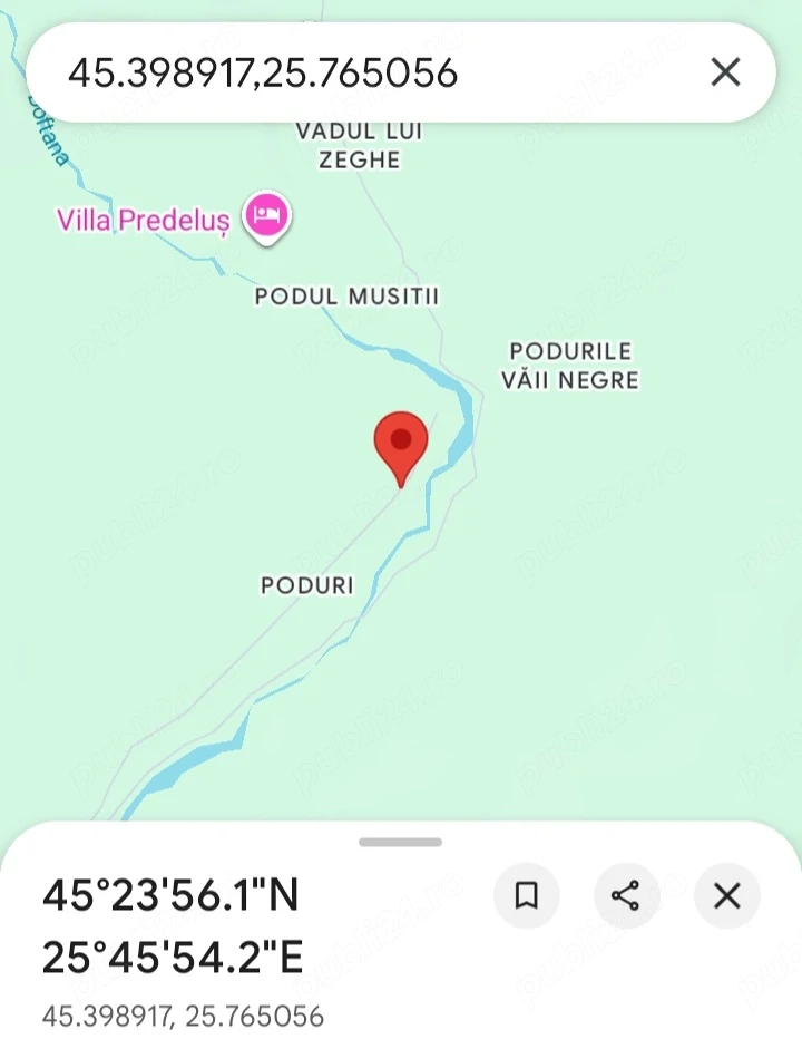 Teren 1237 mp Zona Poduri pe DJ 102I Trăisteni Prahova