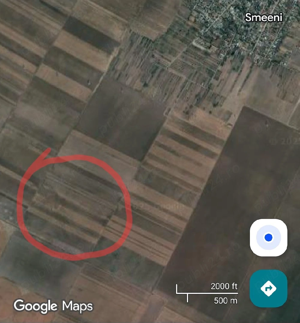 Teren agricol 2,31 ha, comasat, acces drum   Smeeni, Buzău