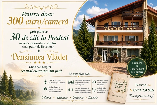 oferta speciala  -Poti sa ai camera ta la munte pentru 1 luna de zile