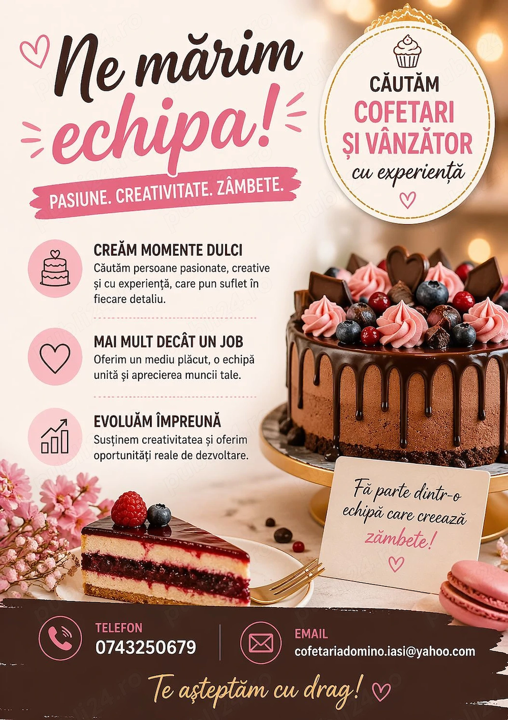 Angajam vanzator si cofetar cu experienta