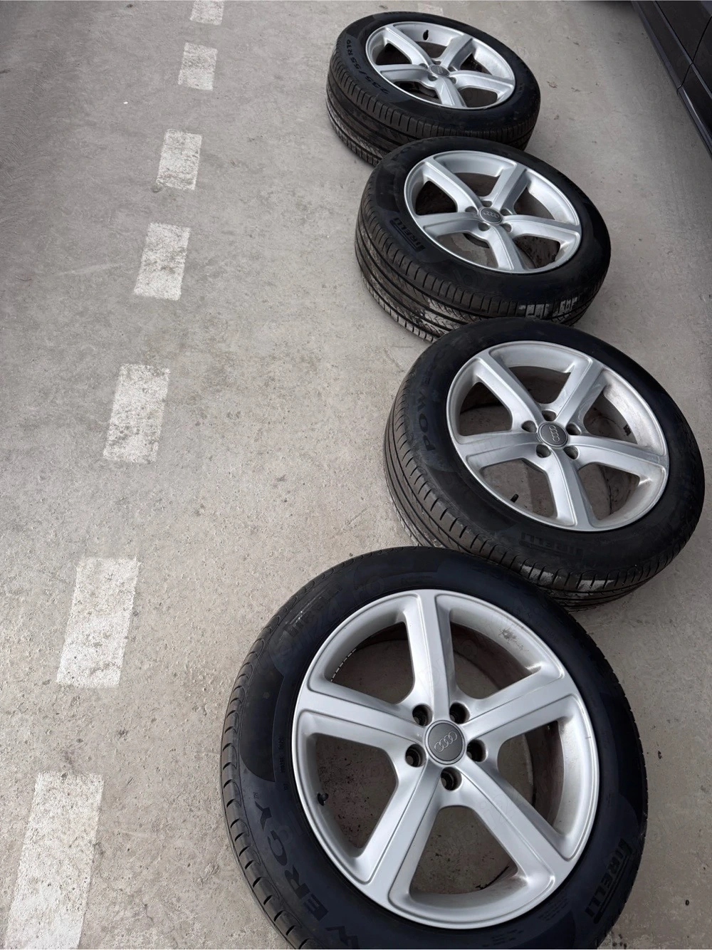 Set Jante Aliaj Originale Audi R19 model  S-line  + Anvelope Pirreli