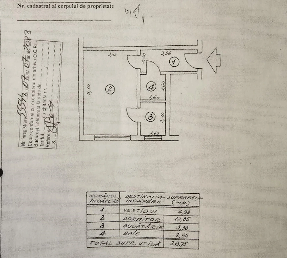 Garsoniera parter - pasaj Obor