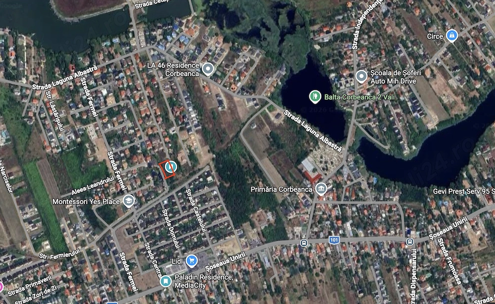 Teren Intravilan 474 mp | Corbeanca Str Laguna Albastra | complex de case, cu utilitati