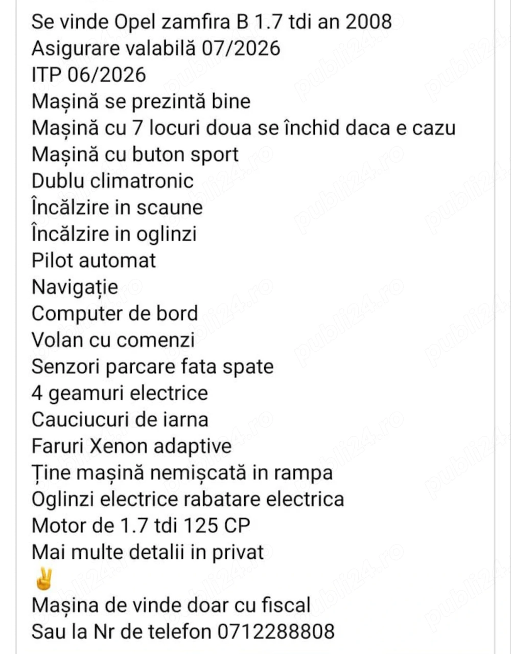 Se vinde Opel zanfira an 2008 