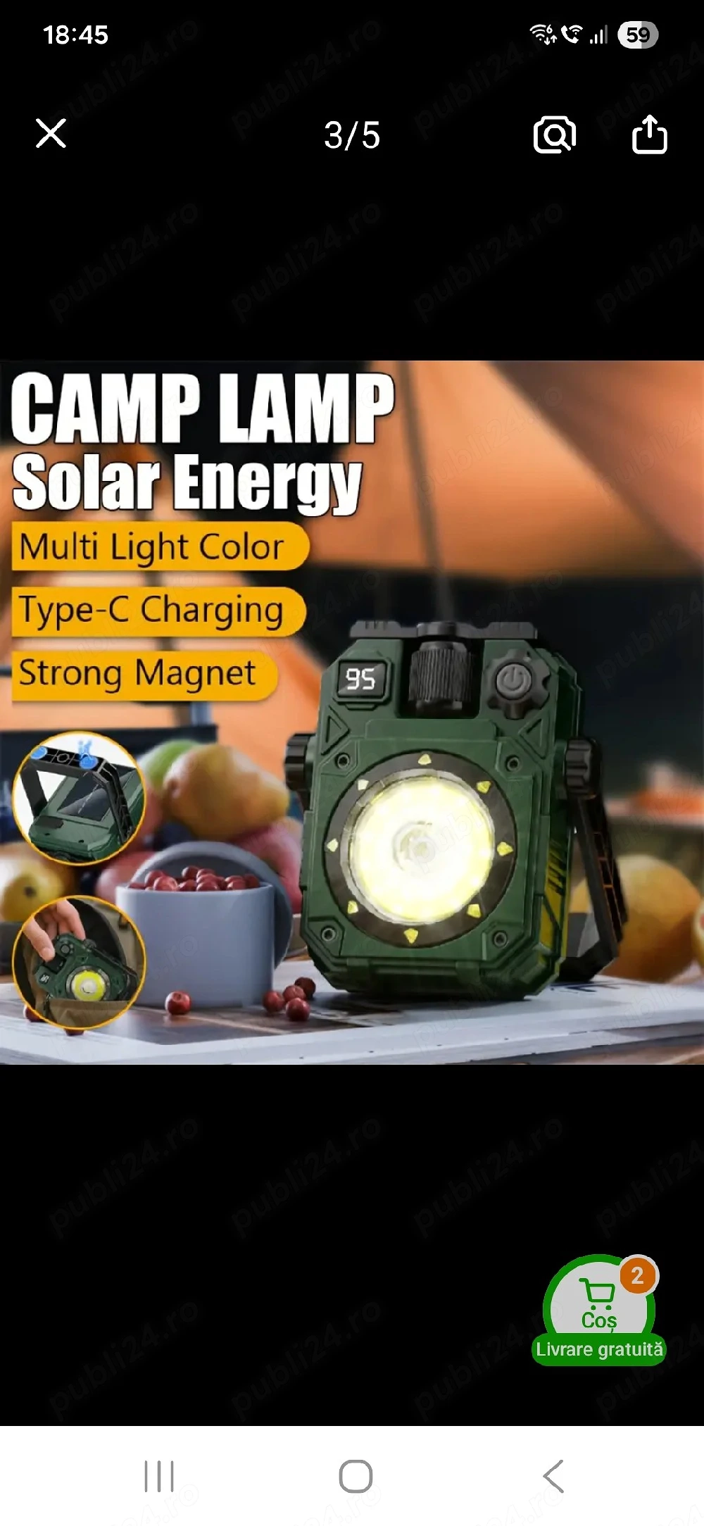 proiector portabil pescuit camping etc