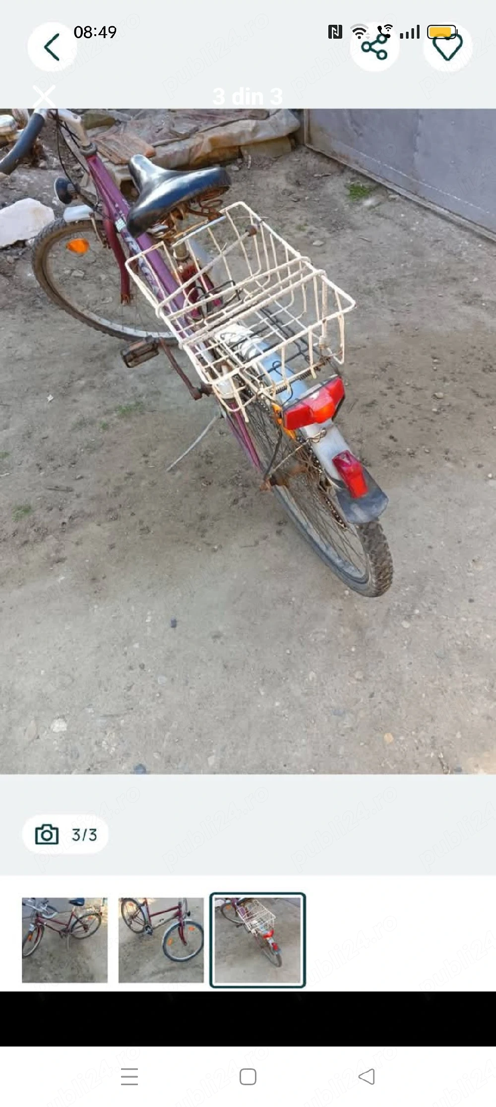 Bicicleta de vânzare preț 90 LEI COM PĂULIȘ JUD ARAD 