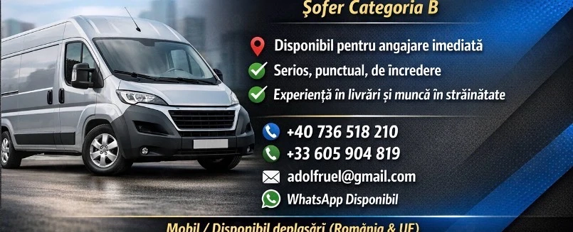 caut post sofer B experinta 2 ani plus..