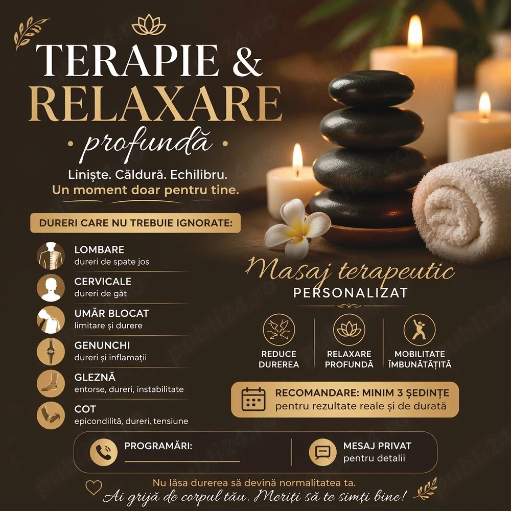 Masaj Terapeutic si Masaj de relaxare La domiciliu 