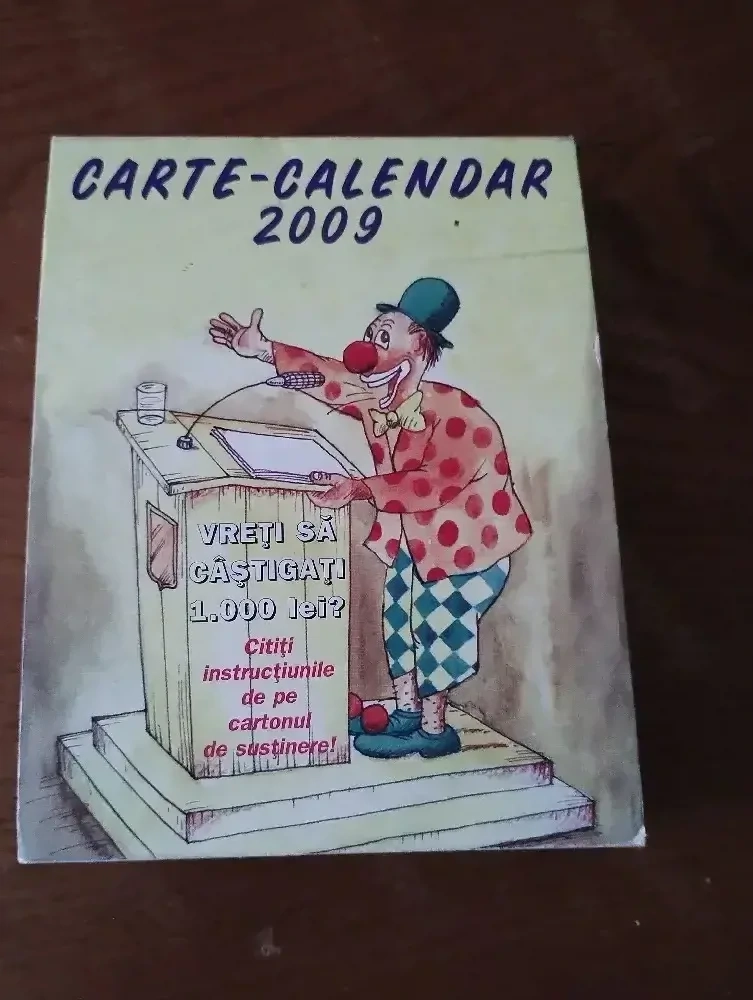 292. Carte calendar 2009, integrame, cuvinte încrucișate, rebus, umor, caricaturi 