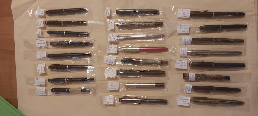 Colecție deosebită stilouri vintage + piese de schimb și accesorii 