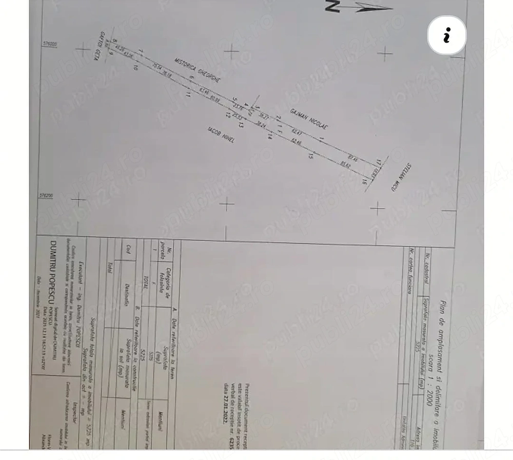 Vânzare teren extravilan, localitatea Izvoarele, judetul Prahova, 5220 mp