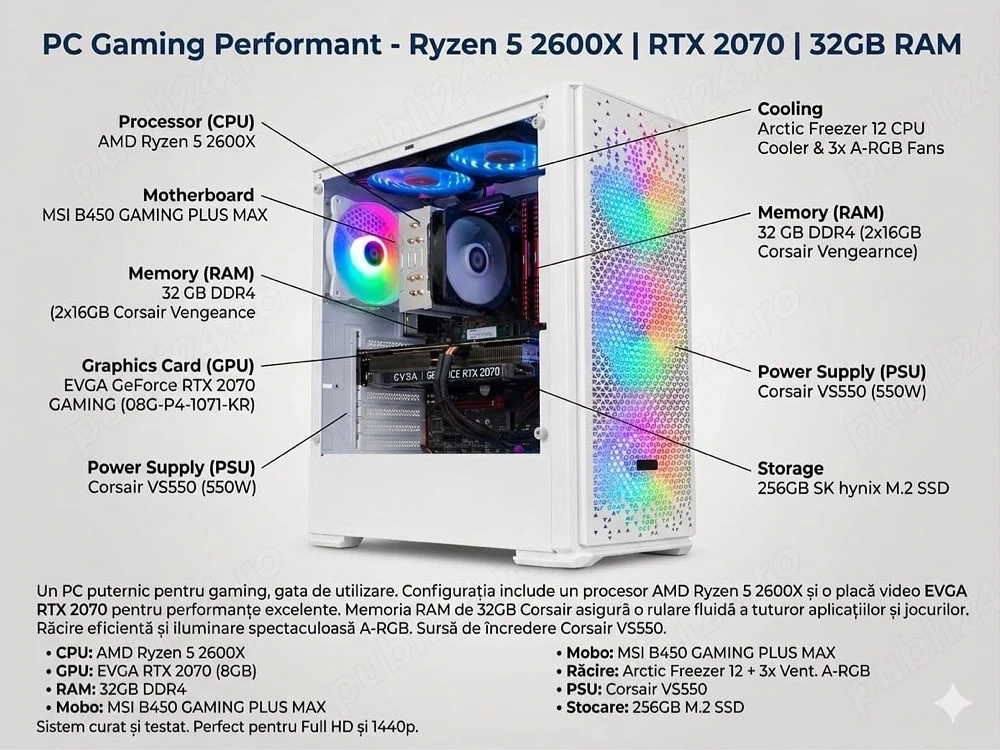 PC Gaming Alb Aqirys Gacrux   Ryzen 5 2600X | RTX 2070 | 32GB RAM