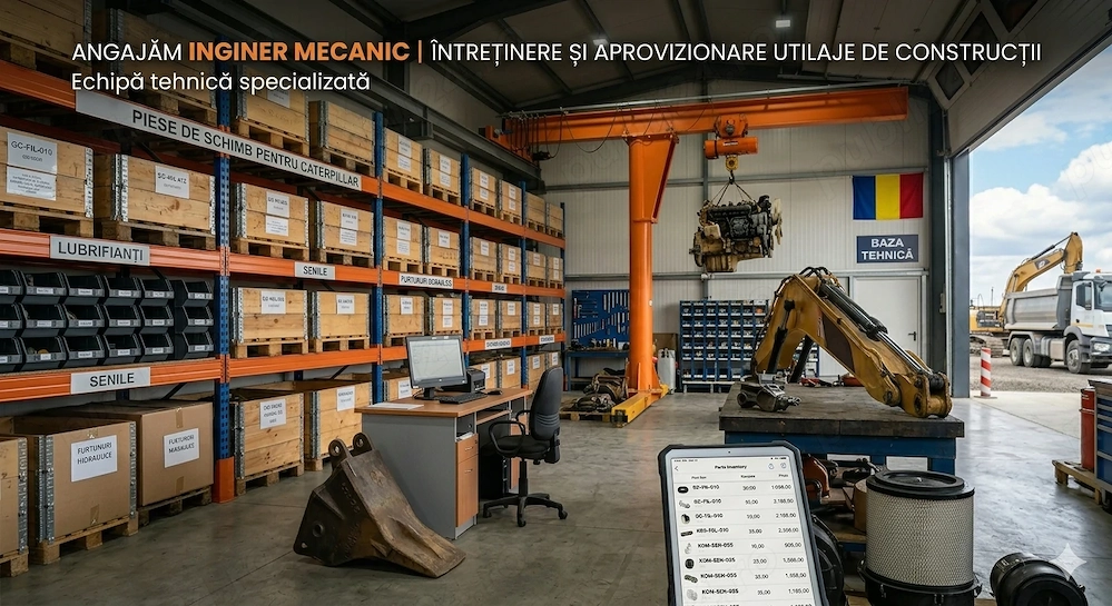 ANGAJĂM INGINER MECANIC (Utilaje Construcții & Aprovizionare)