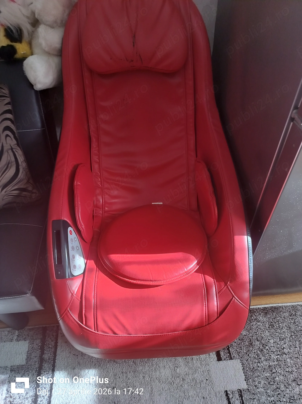 Fotoliu masaj Komoder original -relaxare totala acasa, rosu elegant