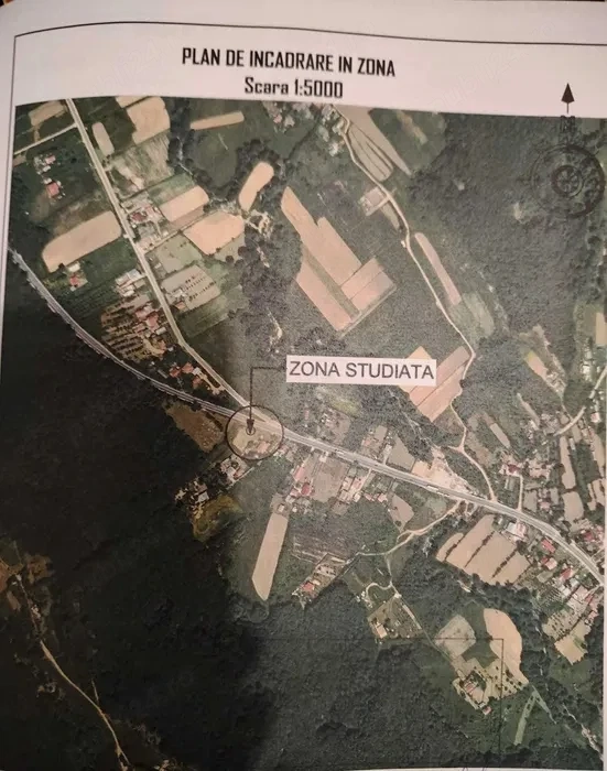 Teren intravilan 1183 mp   Com. Drăganu)  Pădure, liniște, acces DN7 | Autorizație + proiect casă